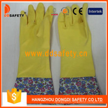 Guantes de casa de látex de látex de látex amarillo doméstico DHL713